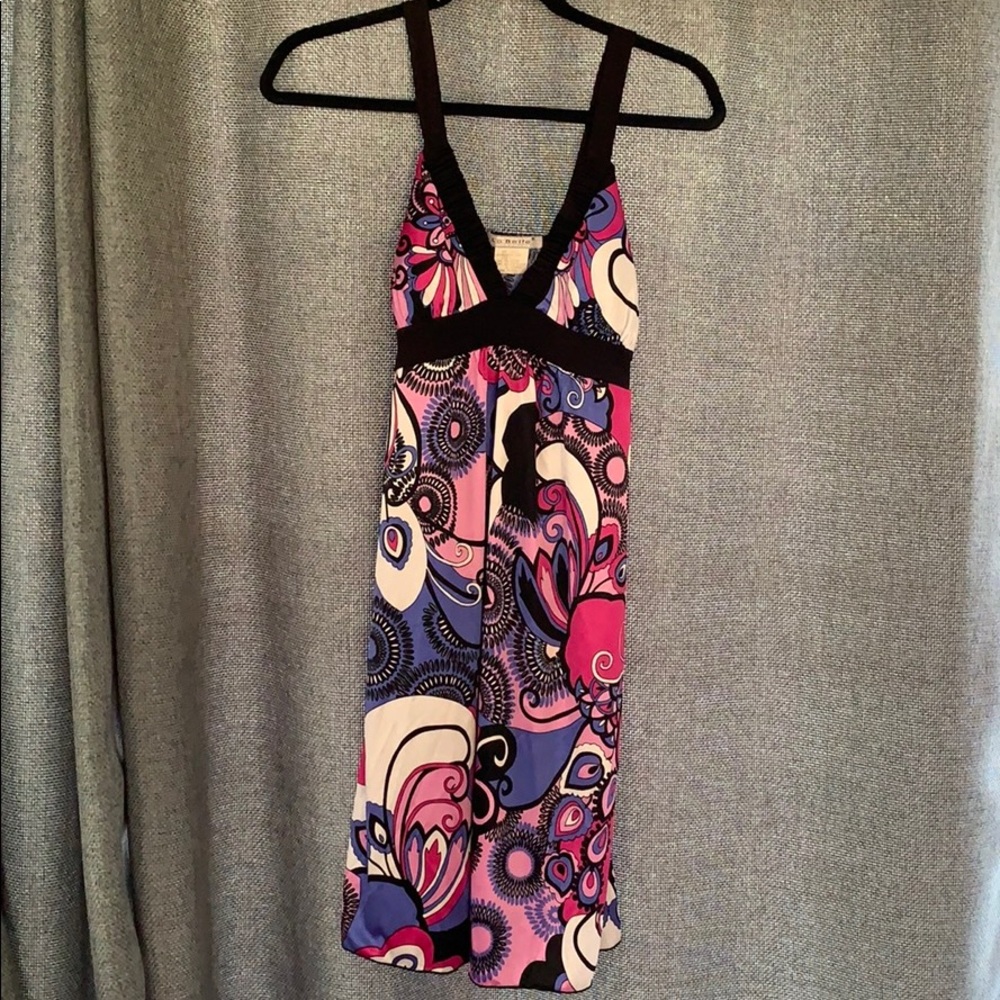 La Belle Pink, Purple and Black Printed Dress